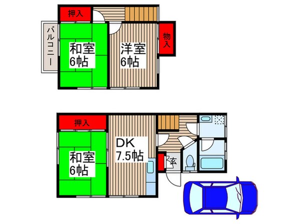 天沼町テラスハウスの物件間取画像